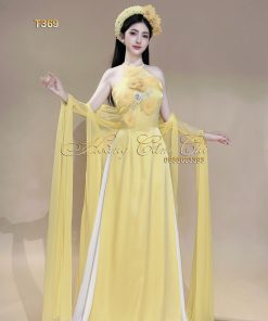 Áo dài biểu diễn thiết kế cao cấp mã T369 Hoàng Cẩm Chi