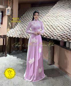 Áo dài thiết kế Sen Tím Thanh Nhã Mã T277 Hoàng Cẩm Chi