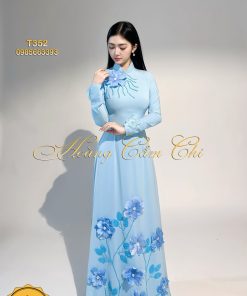 Áo dài thiết kế cao cấp Thiên Thanh Hoa Ngọc mã T352 Hoàng Cẩm Chi
