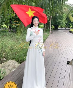 Áo dài thiết kế Ngọc Sen Sao Vàng Mã T378 Hoàng Cẩm Chi