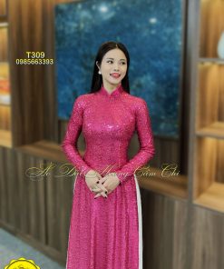 Áo dài thiết kế Kim Sa mã T309 Hoàng Cẩm Chi