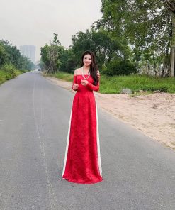 Áo dài thiết kế Tình Son mã T291 Hoàng Cẩm Chi