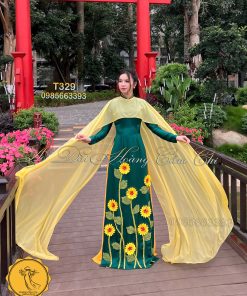 Áo dài thiết kế Hương Lụa mã T329 Hoàng Cẩm Chi