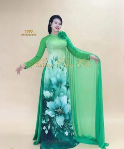 Áo dài thiết kế Thanh Mộc Mã T383 Hoàng Cẩm Chi