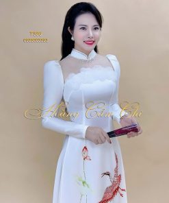 Áo dài thiết kế Liên Hạc mã T386 Hoàng Cẩm Chi