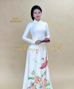 Áo dài thiết kế Bạch Vũ mã T388 Hoàng Cẩm Chi
