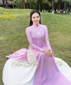 Áo dài thiết kế cao cấp mã T197 Hoàng Cẩm Chi