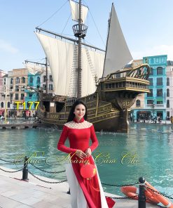 Áo dài thiết kế cao cấp mã T177 Hoàng Cẩm Chi