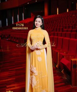 Áo dài thiết kế cao cấp mã T176 Hoàng Cẩm Chi