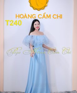 Áo dài thiết kế Mây Trôi Nhẹ Nhàng mã T240 Hoàng Cẩm Chi