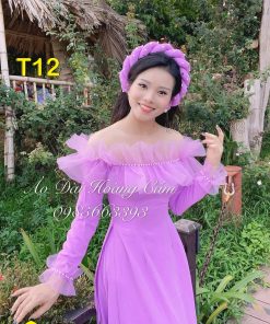 Áo dài thiết kế mã T12 Hoàng Cẩm Chi