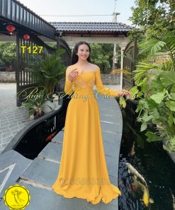 Áo dài thiết kế mã T127 Hoàng Cẩm Chi