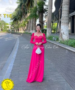 Áo dài thiết kế mã T16 Hoàng Cẩm Chi