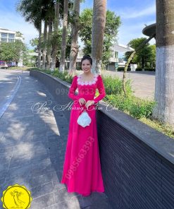 Áo dài thiết kế mã T18 Hoàng Cẩm Chi