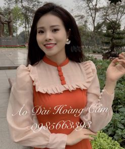Áo dài thiết kế mã T28 Hoàng Cẩm Chi