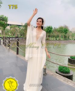 Áo dài thiết kế mã T75 Hoàng Cẩm Chi