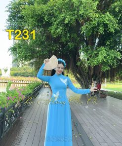 Áo dài thiết kế Thiên Thanh Nhã Duyên mã T231 Hoàng Cẩm Chi