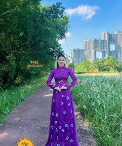 Áo dài thiết kế Mộng Mơ mã T400 Hoàng Cẩm Chi