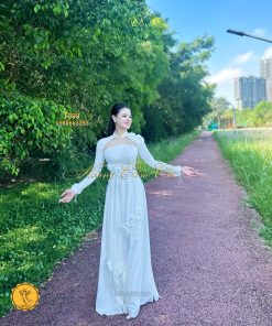 Áo dài thiết kế Thanh Trà mã T399 Hoàng Cẩm Chi