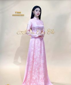 Áo dài Gấm Thanh Yên mã T398 Hoàng Cẩm Chi