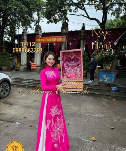 Áo dài thiết kế Ngọc Hồng mã T412 Hoàng Cẩm Chi