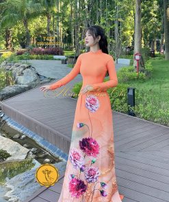 Áo dài thiết kế mã T427 Hoàng Cẩm Chi