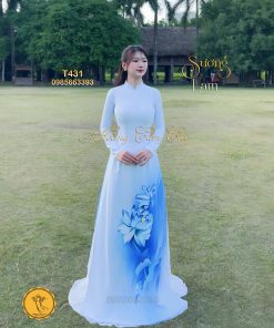 Áo dài thiết kế Sương Lam mã T431 Hoàng Cẩm Chi