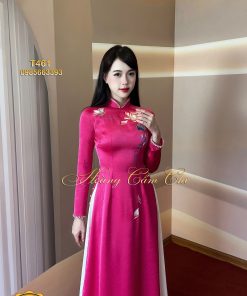 Áo dài thiết kế Hương Sen mã T461 Hoàng Cẩm Chi