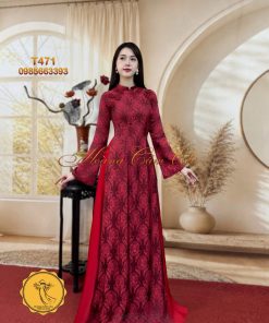 Áo dài thiết kế Tằm Thọ mã T471 Hoàng Cẩm Chi
