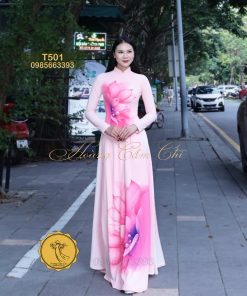 Áo dài thiết kế Khôi Liên mã T501 Hoàng Cẩm Chi